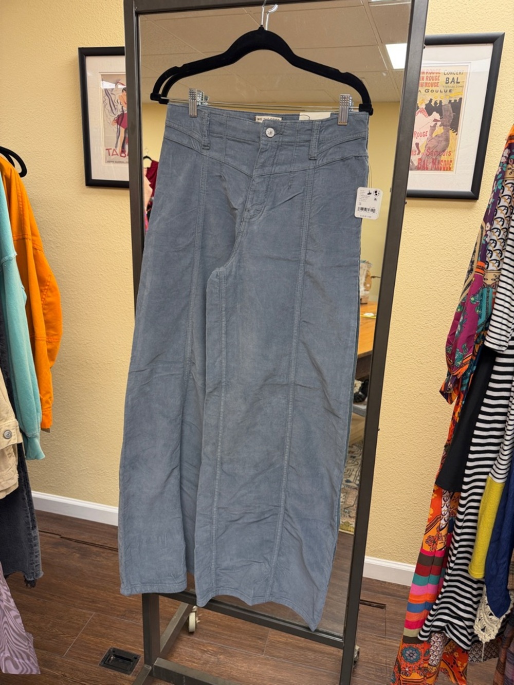 We The Free High-Rise Wide Leg Libre cords in gray
